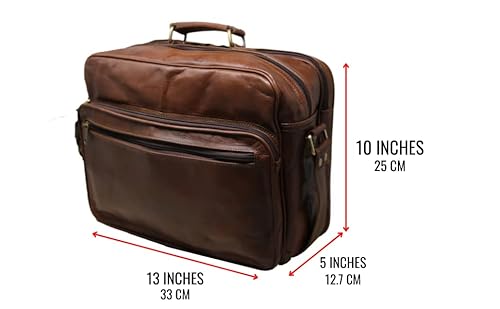 13" Leather Messenger Bag Tablet Compatible With Ipad Case Office Briefcase Gift For Men Distressed Shoulder Bag #TOP2