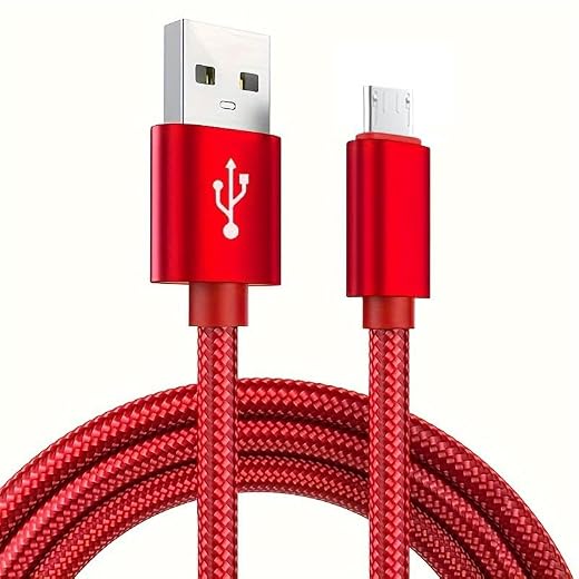 USB A to Micro USB Charging Cable 6.6ft, Charging Cable for Old Kindle Android Smartphone Tablet PS4 Raspberry Pi 3 and Home Office Commute, Red