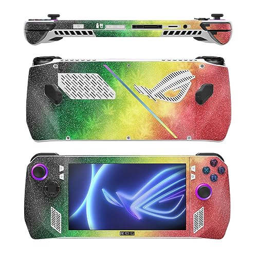 Image of MightySkins Glossy Glitter Skin Compatible with Asus ROG Ally - Rasta Rainbow | Protective, Durable High-Gloss Glitter Finish | Easy to Apply