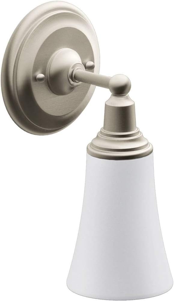 Moen YB8261BN Rothbury 1-Light Dual-Mount Bath Bathroom Vanity Fixture with Frosted Glass, Brushed Nickel