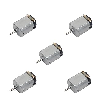 Electronic Spices Pack Of 5 Electric Motor DC 3 to 6V Rectangular Small Electric Motor 5000 to 10000 RPM for DIY Toys, Science Projects