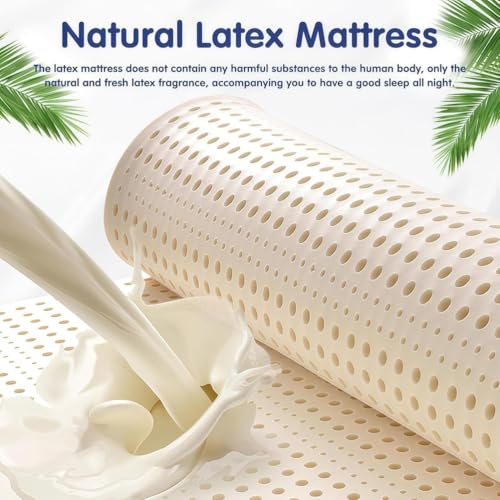 100% Natural Latex Mattress for Back Pain Relief and Joint Support - Compression-Resistant King 76