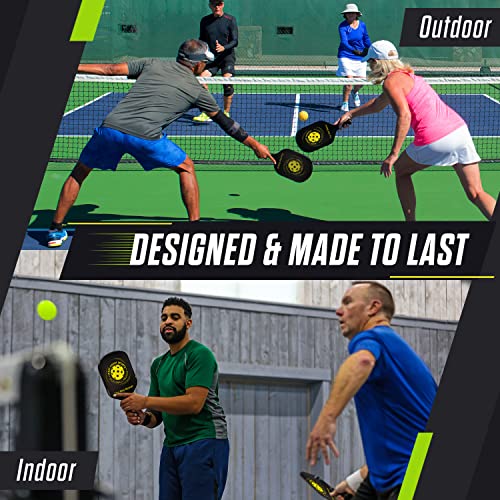 Net Beast Pickleball Paddles Set Of 4, Lightweight Pickleball Set With Carry Bag And 4 High Performance Balls, 7-Ply Basswood, Pickleball Rackets With Ergonomic Cushion Grip, Racquette Set Of 4 #TOP4