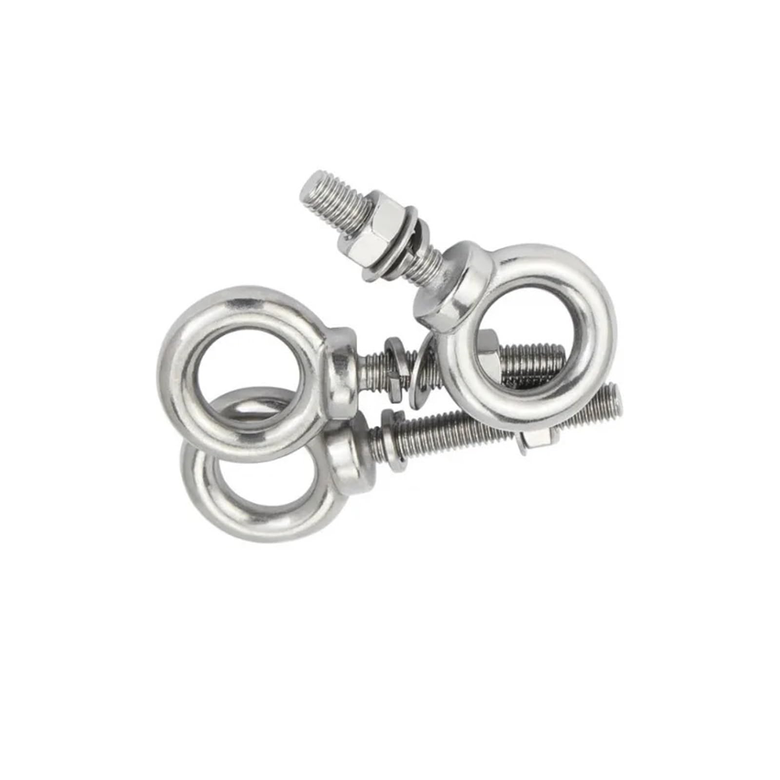 Set di golfari ad anello con rondelle e dadi | M3 M4 M5 M6 M8 Acciaio inossidabile 304(4sets,M6x60mm)