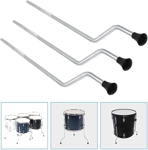 Miniatura 9 de VICASKY 3 piezas de patas de piso con soportes, patas de soporte de tambor, pata de Tom de piso con punta perla, estante de montaje, pata de metal