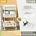 3-Tier Baby Diaper Caddy Cart Organizer,Mobile Nursery Storage Carts with Wheels,With 2 Dividers&14 Mesh Pockets Durable Metal Utility Cart for Nursery, Bedroom, Bathroom, Baby Essentials Organization