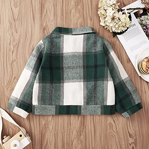 Toddler Boys Girls Shirt Coat Jacket Plaid Long Sleeve Kids Lapel Collar Button Shirts Boys Winter Coat3