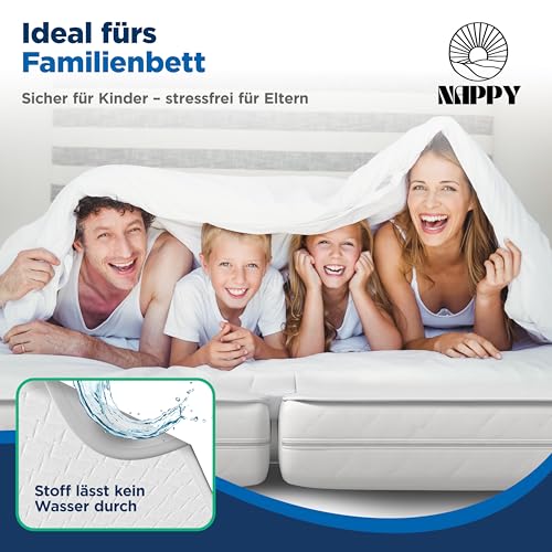 NAPPY Liebesbrücke 180x200cm waschbar | Matratzenkeil mit Matratzenverbinder wasserdicht für Paare und Eltern | Ritzenfüller für Matratzen gegen Verrutschen | Kombination mit Bettkeil
