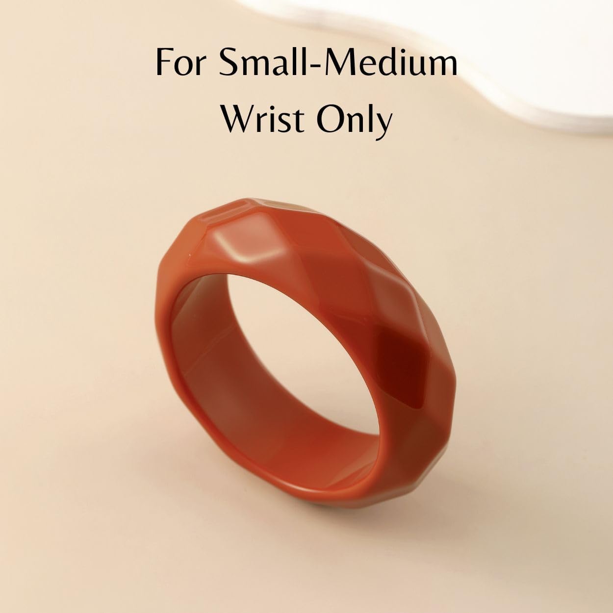 Viva Joya Faceted Resin Acrylic Bangle Bracelet for Women, Chunky Statement Wide Bold Plastic Geometric Transparent Jewelry, Brown Green Light Blue Orange - Image 2