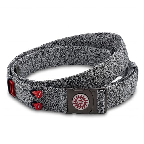The Byrd Belt - Reversible Golf Belt with Ball Marker - Gift for Father - Tee Sheath & Divot Tool for Men - On & Off Course Adjustable up to 44” (Heather Blue)