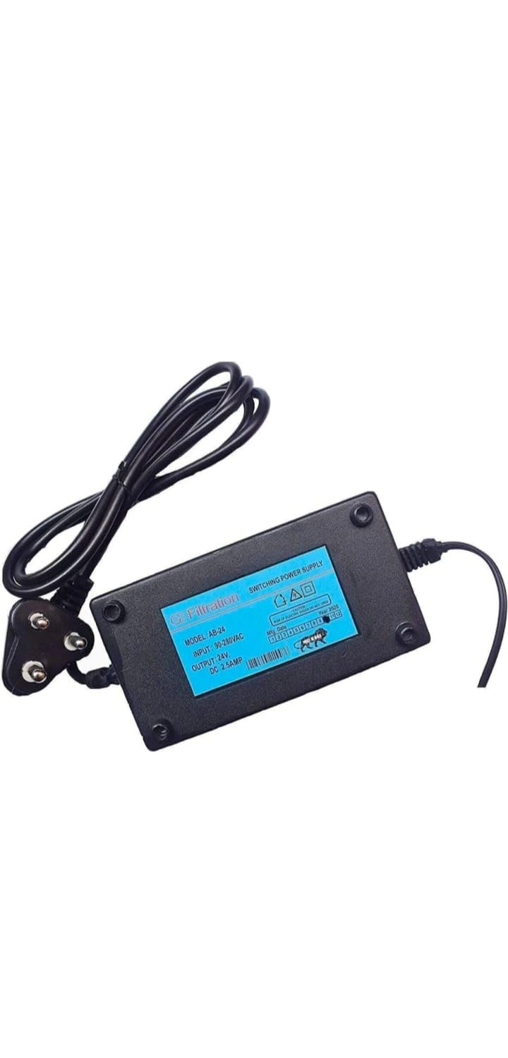 GE 24V 2.5A RO SMPS Power Supply Adapter | Heavy-Duty AC-DC Spare Part for All Domestic & Commercial RO, UV, UF Water Purifiers | Water-Resistant, Surge Protection, 3-Pin Plug (Black)-picture-17