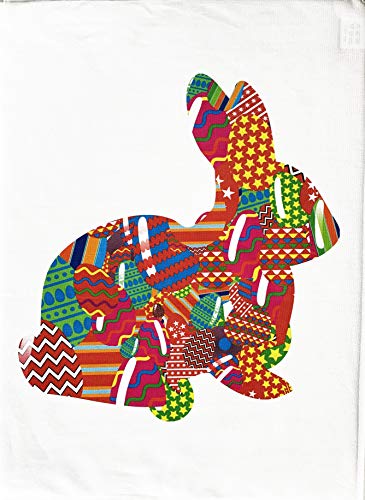 Half a Donkey Easter Bunny Large Cotton Tea Towel, White, 47 x 65 cm