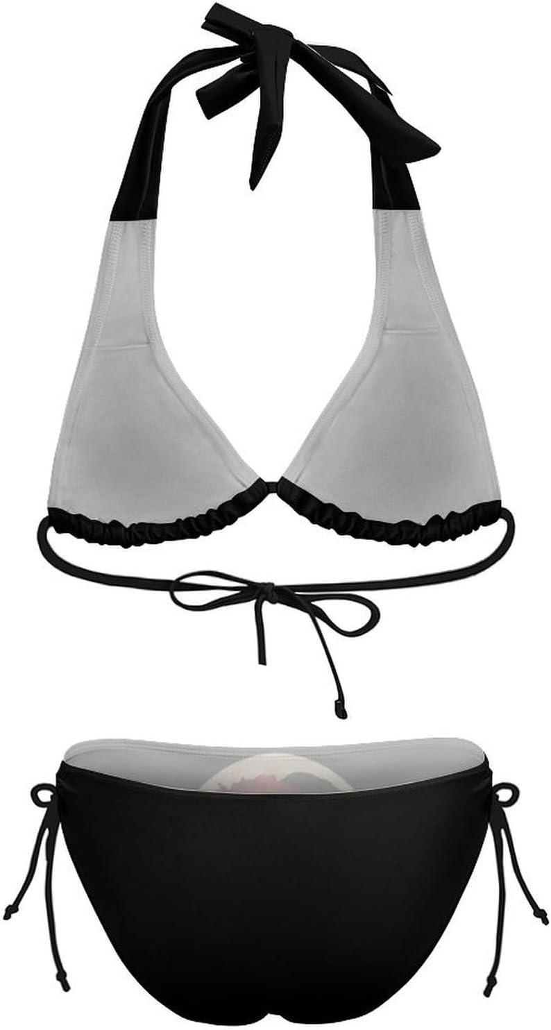Beautiful Halloween Witch1 Novelty Women's 2 Piece String Bikini Set Swimsuits Bathing Suit Swimwear
