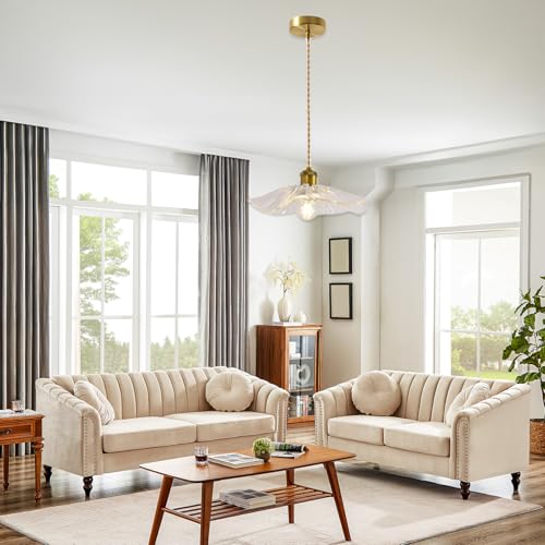 Lámpara colgante de cristal de un solo cabezal moderna blanca para comedor y casa 6
