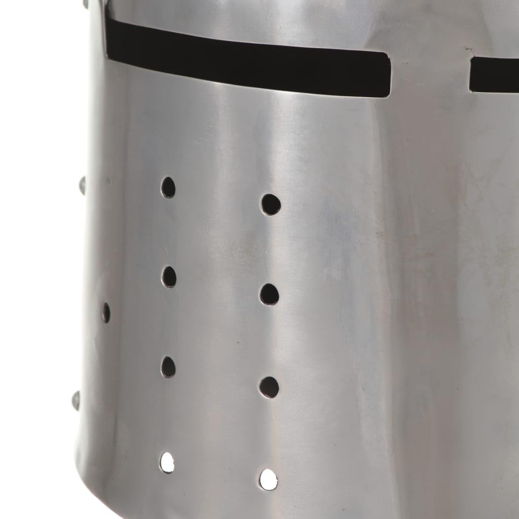 Home Garden, casco de caballero medieval réplica antigua LARP acero plateado