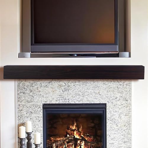 MANTELSDIRECT 60 Inch Floating Fireplace Mantel Wood Shelf in Coffee Bean - Austin from Mantels...