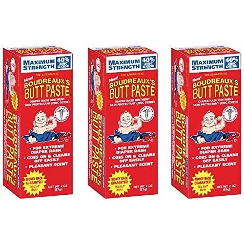 Boudreaux's Butt Paste Maximum Strength Diaper Cream, 2 Ounce (3 Pack)