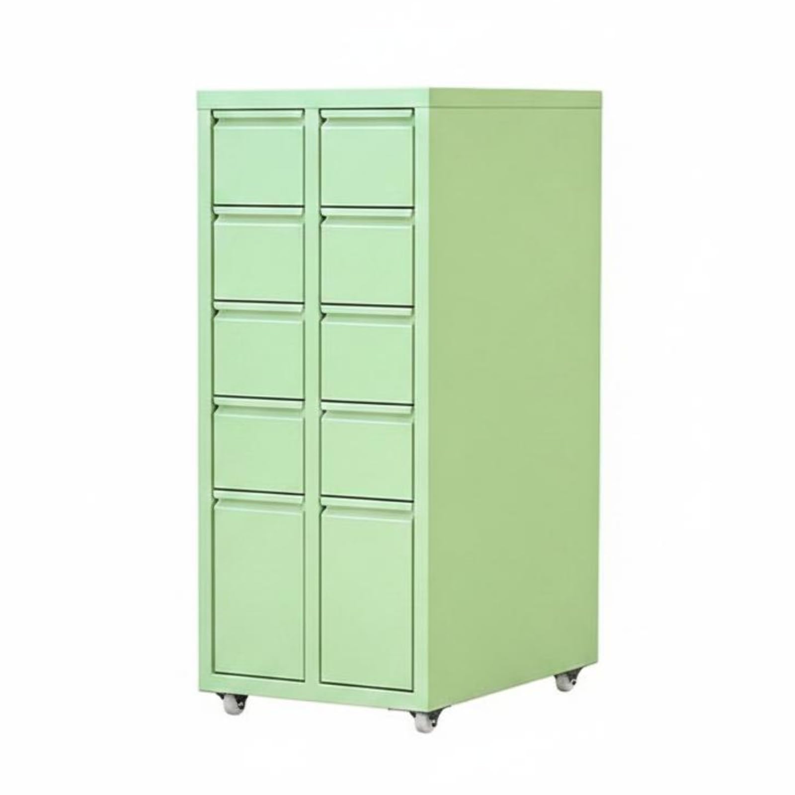 Cajonera de Almacenamiento con Cajones Mueble de Archivo Gabinete Metálico Gabinete Bajo Escritorio en Acero Laminado en Frío Mantiene el Escritorio, Verde
