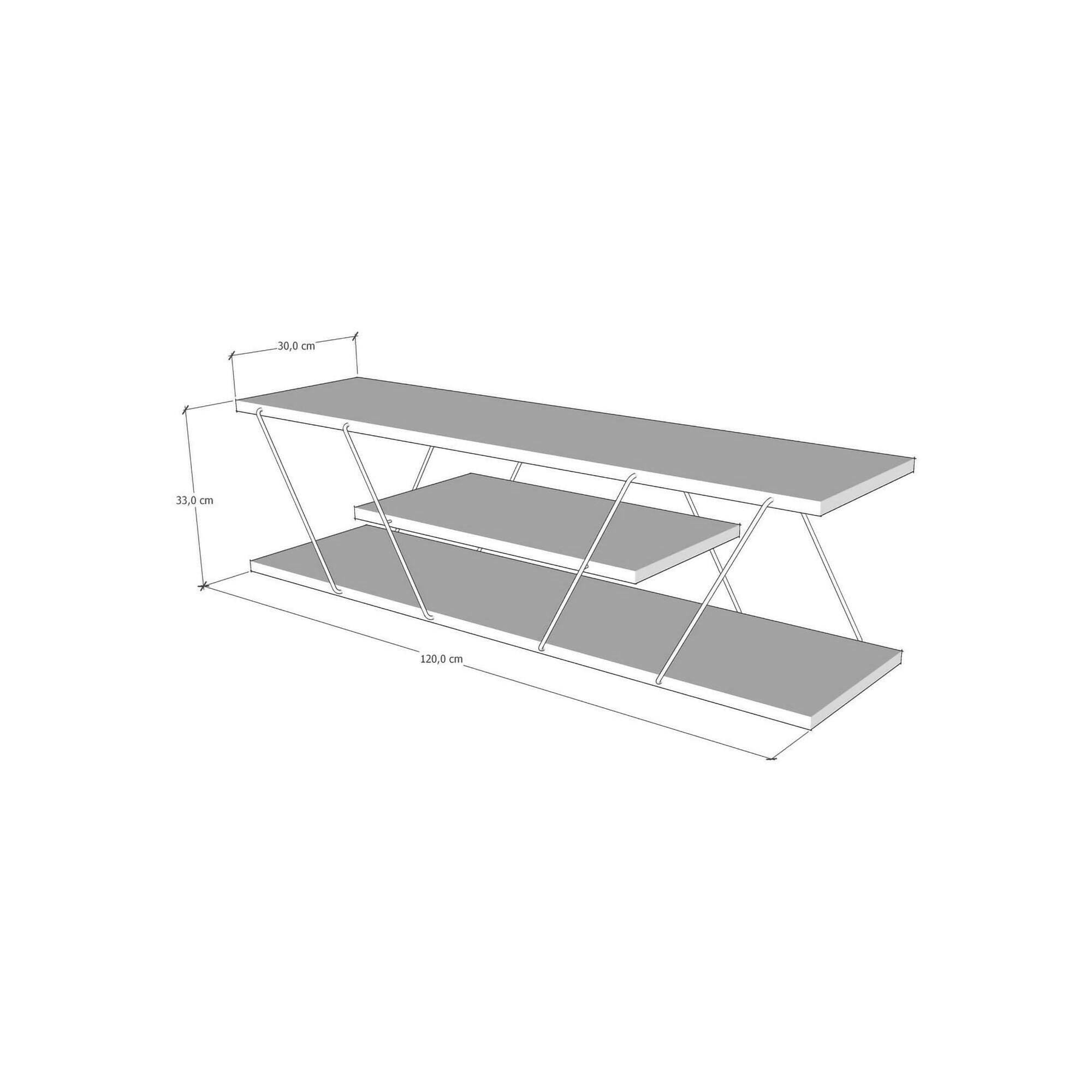 Dmora - Mobile porta TV Lysithea, Credenza da soggiorno, Armadio basso per TV, Base parete attrezzata, 120x30h33 cm, Antracite e Grigio