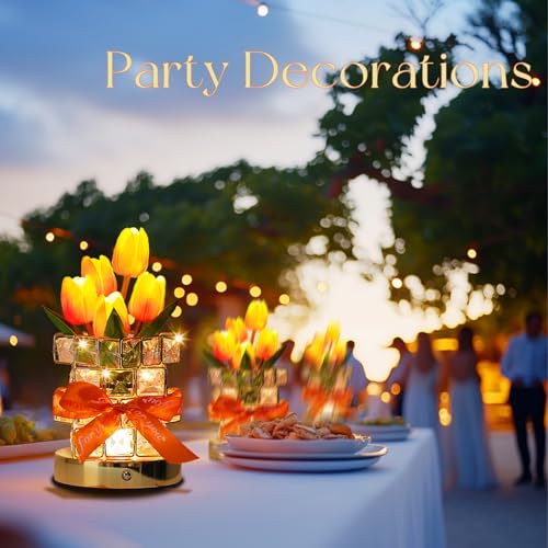 Image of Gifts for Women - Tulip Flower LED Table Lamp, Cordless Touch Night Light, 3 Color Dimmable, Birthday Mother's Day Valentine's Christmas Gift for Mom, Wife, Girlfriend