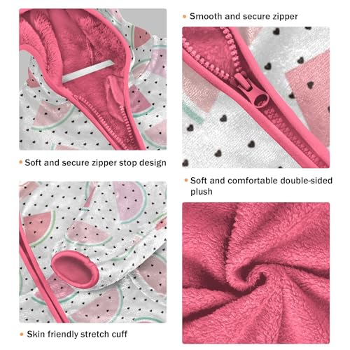 OTVEE Watermelon Pink Fruit Kids Hoodie Jacket Fall Spring Full Zip Warm Outwear Coat3