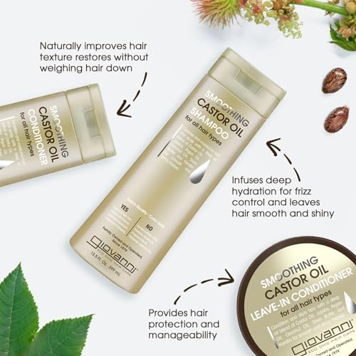 Giovanni 0716237187895 Smoothing Castor Oil Shampoo – All Hair Types thumb #2