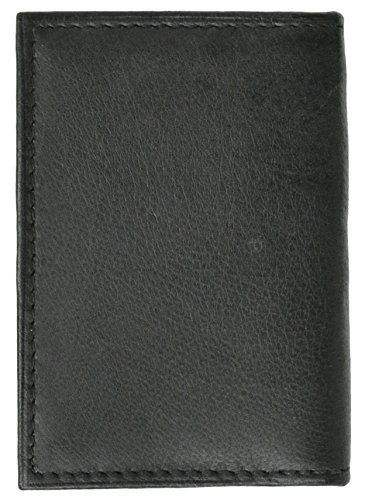 New Slim Thin Mens Bifold Genuine Leather Outside ID Wallet Black Card Holder PT0084