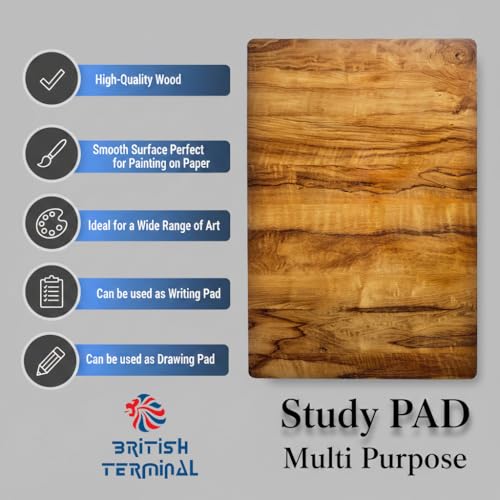 Image of Wooden Lap Board for Writing, Multipurpose Engineering Drawing Board, Study Pad for Laptop and Keyboard, Smooth Flat Surface for Students, Kids and Artist (Thickness - 11mm, 10 x 12 inch)