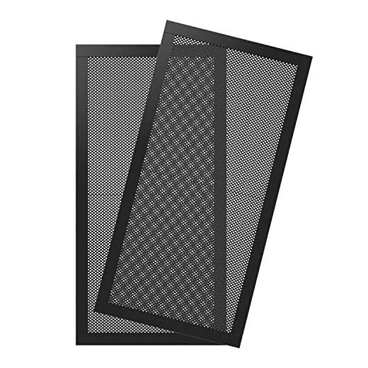 MoKo 120 x 240 mm dammfilter för datorkylande fläkt, [2-pack] magnetisk ram, PC-fläkt, dammnät, PC-kylfilter, dammsäker, PVC-skydd, datorfläktgrillar – svart
