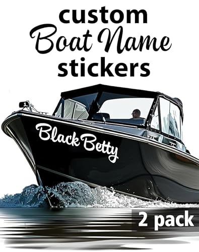 Custom Boat Lettering Vinyl Sticker - Pair Boat Name Decals Waterproof Vinyl Boat Name and Letters Decals Stickers for Boats Jet Ski Marine