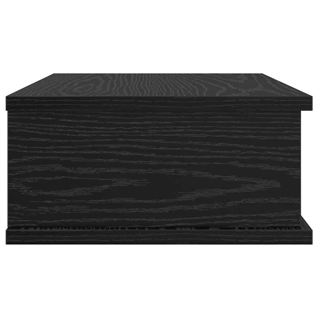 Comodino rovere nero in legno ingegnerizzato 40 x 31 x 15 cm con ampio spazio, cassetto e ripiano salvaspazio per camera da letto soggiorno ufficio moderno
