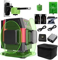Nível A Laser Autonivelante De 12 Linhas, 3X360°, Linha Cruzada Verde 3D, Profissional Para Construção