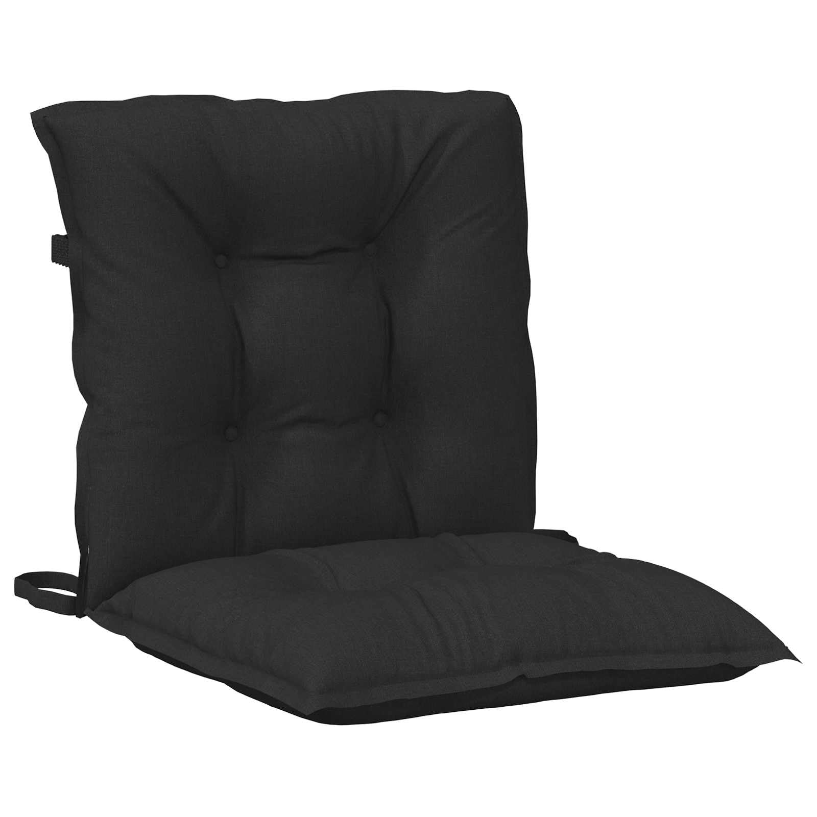 Lot de 2 Coussins de Chaise à Dossier Bas - Noir chiné - en Polyester - 100 x 50 x 7 cm - pour intérieur et extérieur - Convient pour Chaise de Jardin, Chaise de Salle à Manger, Chaise de