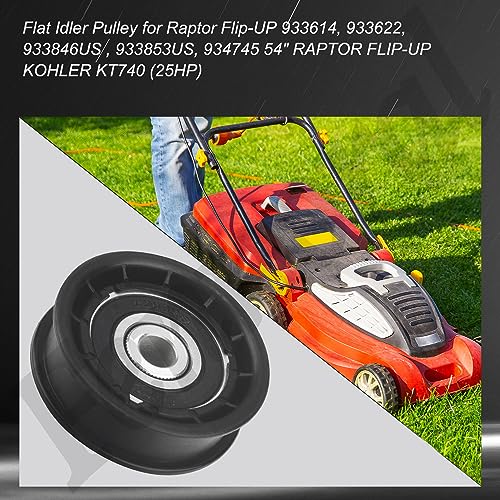 604491 Flat Idler Pulley (3/8\" x 2\") Compatible with Hustler Raptor Mower 931741 931881 931899 933069 933077, Also for Big Dog ALPHA604491 (1)