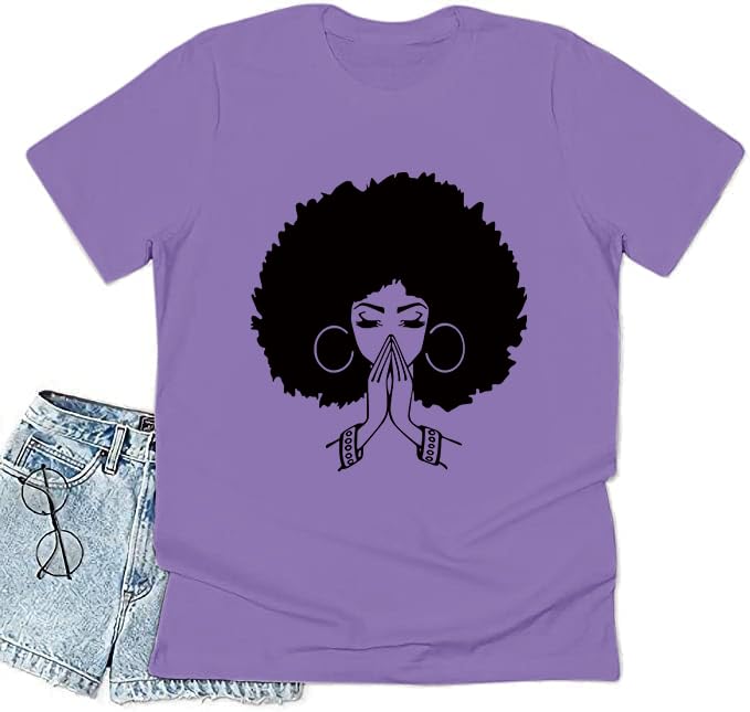 Image of Black History Shirts Black Graphic tees for Men and Women, Magic Fashion Afro American Natural Hair Vintage Melanin T-Shirts