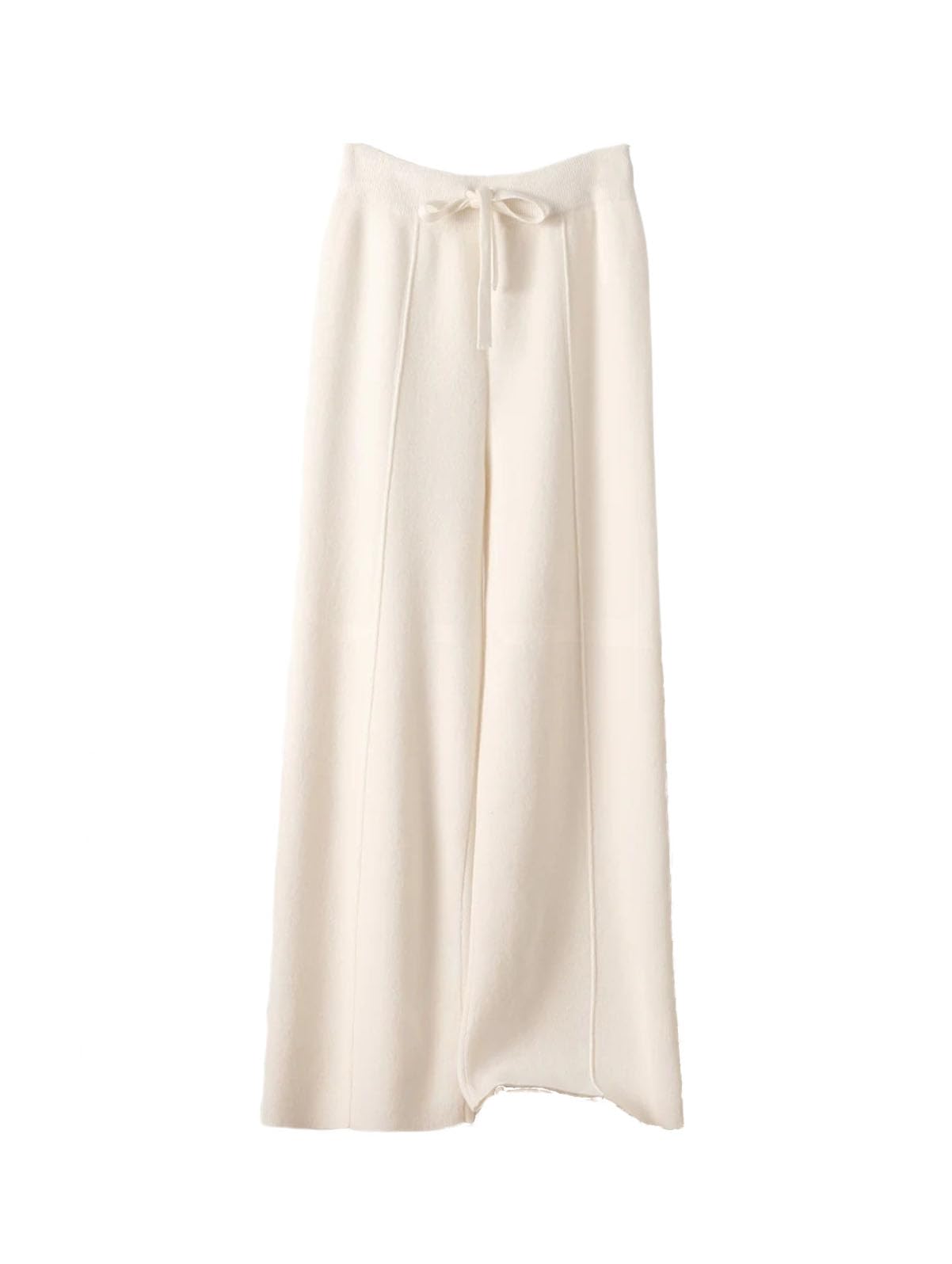 Womens 100 Solid Wool Wide Leg Pants Winter High Waisted Loose Casual Soft Straight Full Length Trousers