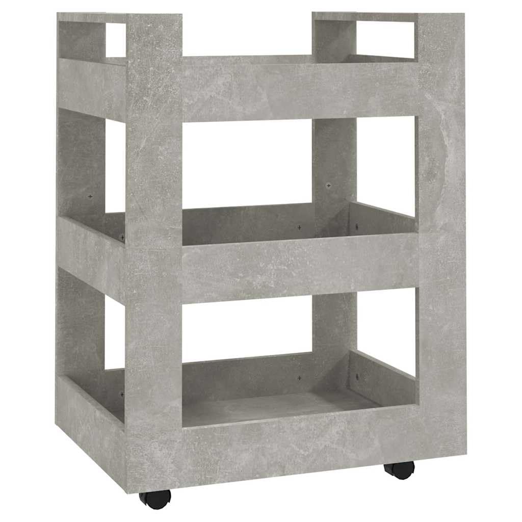 Carrello da cucina in legno di ingegneria, 3 ripiani, 4 ruote, 60 x 45