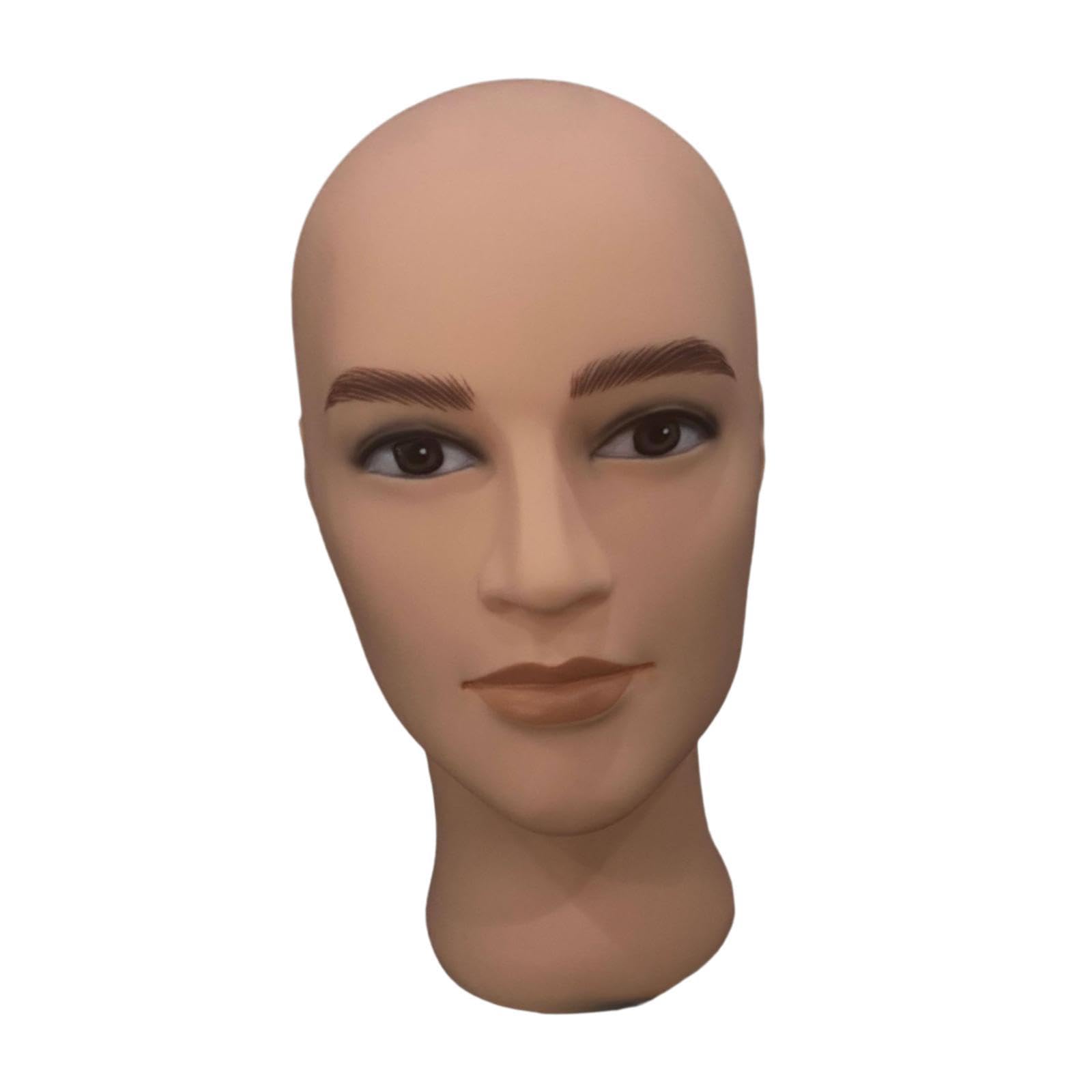 Male Bald Mannequin Head,Wig Holder,Multifunctional Professional Manikin Wig Display Model for Hats Shopping Mall Salon , 02