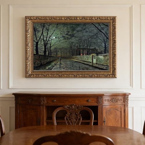 Toile tendue Clair de lune argenté par Grimshaw 50cm
