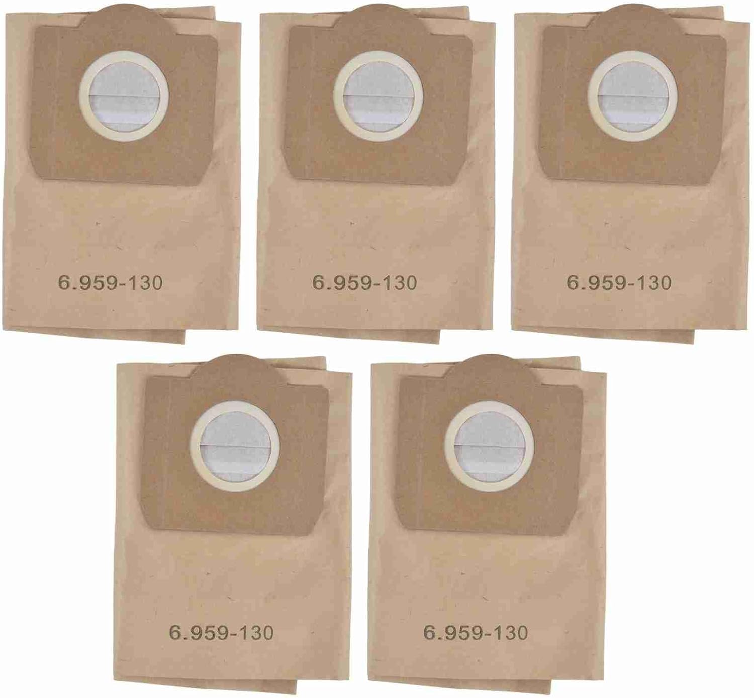 GLOGLOW 5Pcs Vacuum Cleaner Dust Bag, Replacement Vacuum Filter Bags for Karcher 6.959‑130.0 WD3200 WD3300 WD3500