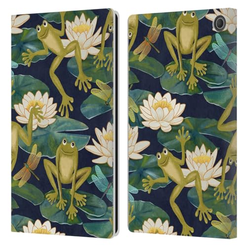 Étui de protection Amazon Fire Max 11 avec fentes cartes motif Grenouilles Et Lys