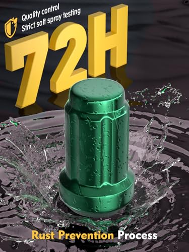 Image of MIKKUPPA M12x1.5 Wheel Lug Nuts, Green 20PCS Closed End Spline Lug Nuts | Replacement for 1994-2013 Chevy Impala, 1998-2022 Honda Accord /CRV /Civic, 2003-2008 Honda Pilot Aftermarket Wheel