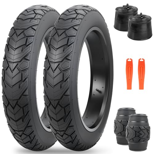 ZUKKA Fat Bike Tire 20 x 4,0 Zoll Mountain Bike Tire Fat Tire 20 Zoll ETRTO 98-406 mit 20 Zoll Fat Bike Schlauch 20 x 4,0 AV35 mm Heavy Duty Deep Grooves Foldable Replacement All Terrain,Schwarz
