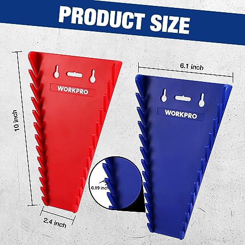 image for WORKPRO 2-Pack Magnetic Wrench Organizer, 12-Piece Wrench Holder Set f