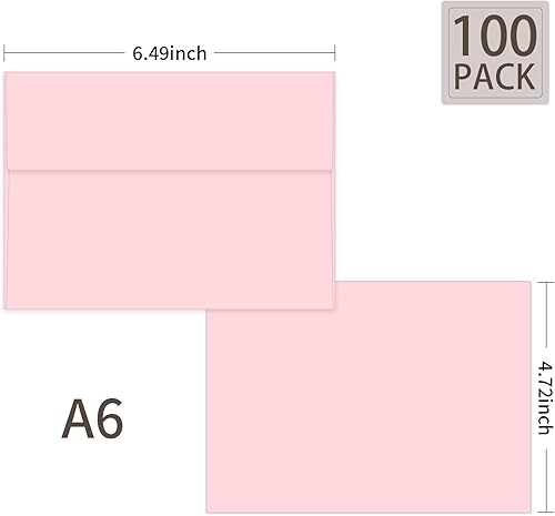 Vista 15 de Paquete de 100 sobres blancos de 5 x 7 pulgadas, sobres A7 para invitación de tarjetas, boda, fiesta de cumpleaños, baby shower