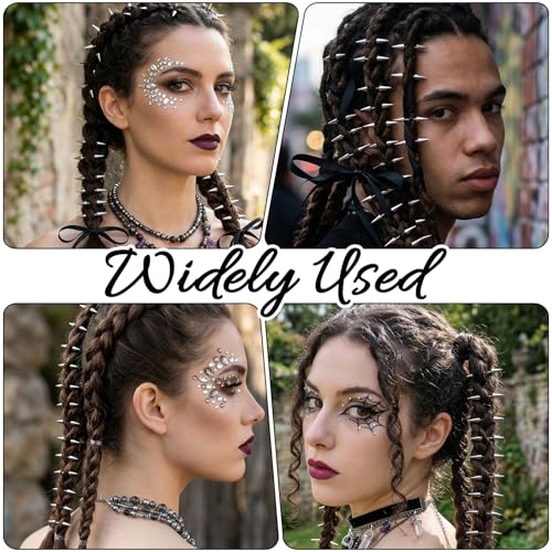 Pinzas para cabello punk Nogeqi 20 piezas plata miniatura 7