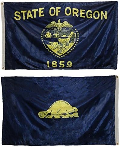 AES 3x5 State of Oregon Super-Knit 2ply Double Sided Polyester Flag 3'x5' Fade Resistant Double Stitched Premium Penant House Banner Grommets