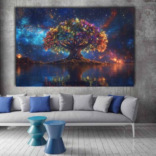 Tableau arbre de vie impression moderne salon mer stellaire - 2