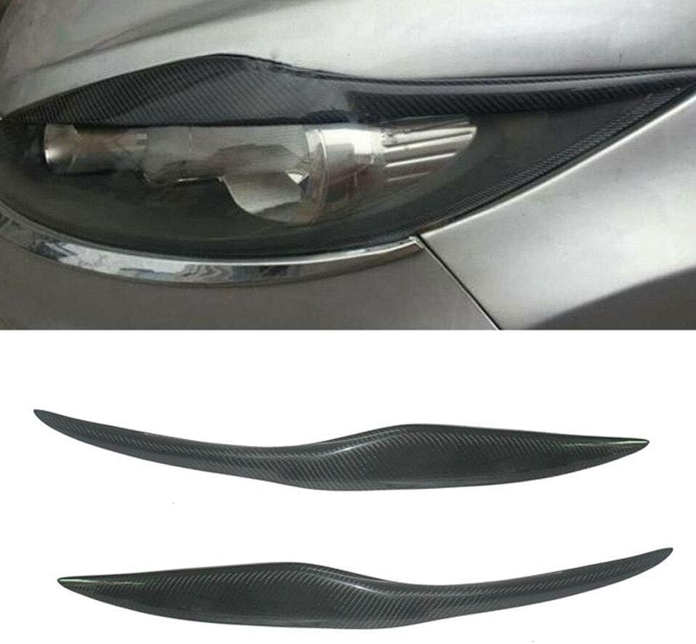 Headlight Eyebrows for Ford Fiesta MK7 2008-2012, 2PCS ABS Car Headlight Eyebrow Eyelid Body Kit, Car Exterior Trim