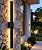 Aipsun 2 Packs LED Outdoor Wall Lights, 3000K 4000K 6000K, 23.6in Modern Black Outdoor Porch & Patio Wall Sconce, Linear Exterior Wall Light for Entrance, Hallway, Garage, Porch(3CCT)